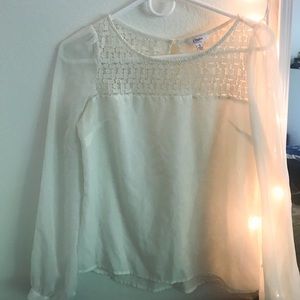 Cream Long-Sleeve Work Blouse 🛒